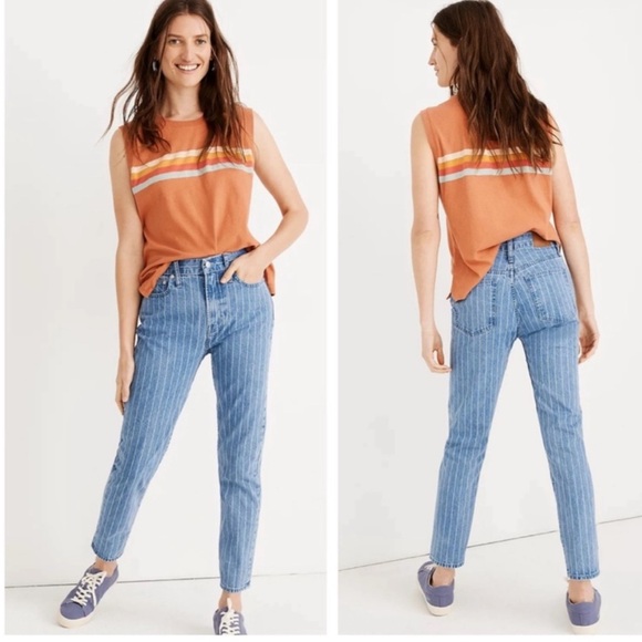NWOT Madewell The Perfect Vintage Jean Pinstripe Edition - Picture 2 of 13